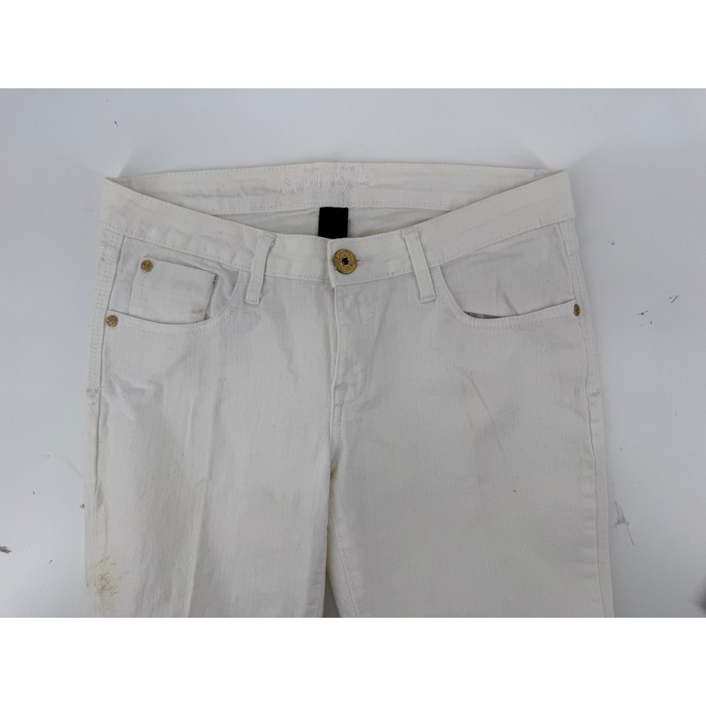 Southpole Womens White‎ Jeans Size 7 Straight Leg Cotton Lycra Blend Stain